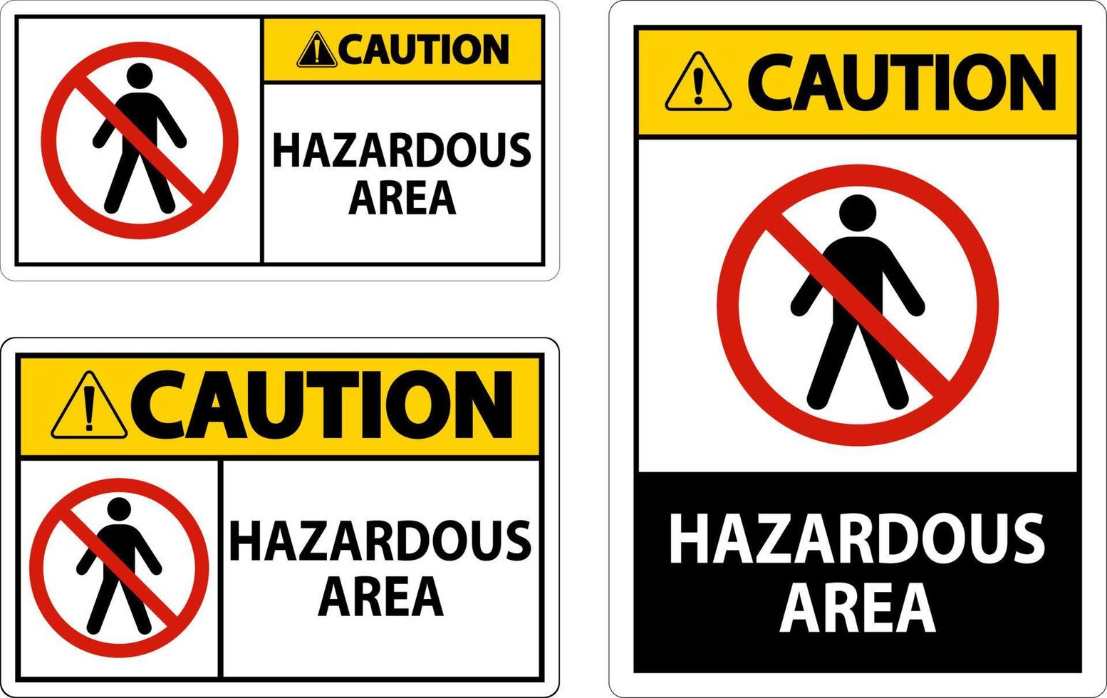 Caution Sign Hazardous Area Sign On White Background vector