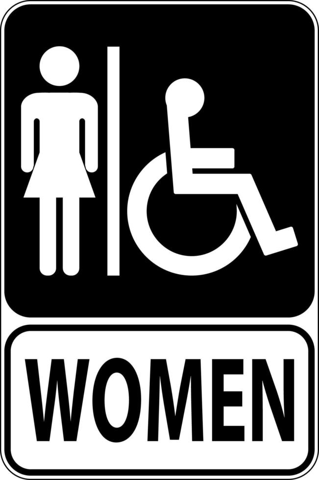 Symbol Bathroom Sign Restroom With Woman Sign vector