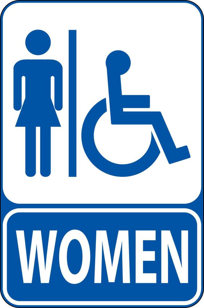 Symbol Bathroom Sign Restroom With Woman Sign vector