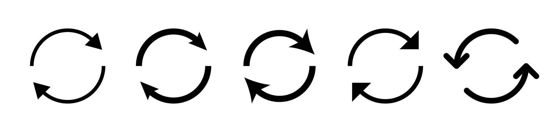 circulo doble flecha icono colocar. actualizar flecha íconos conjunto eps10 - vector