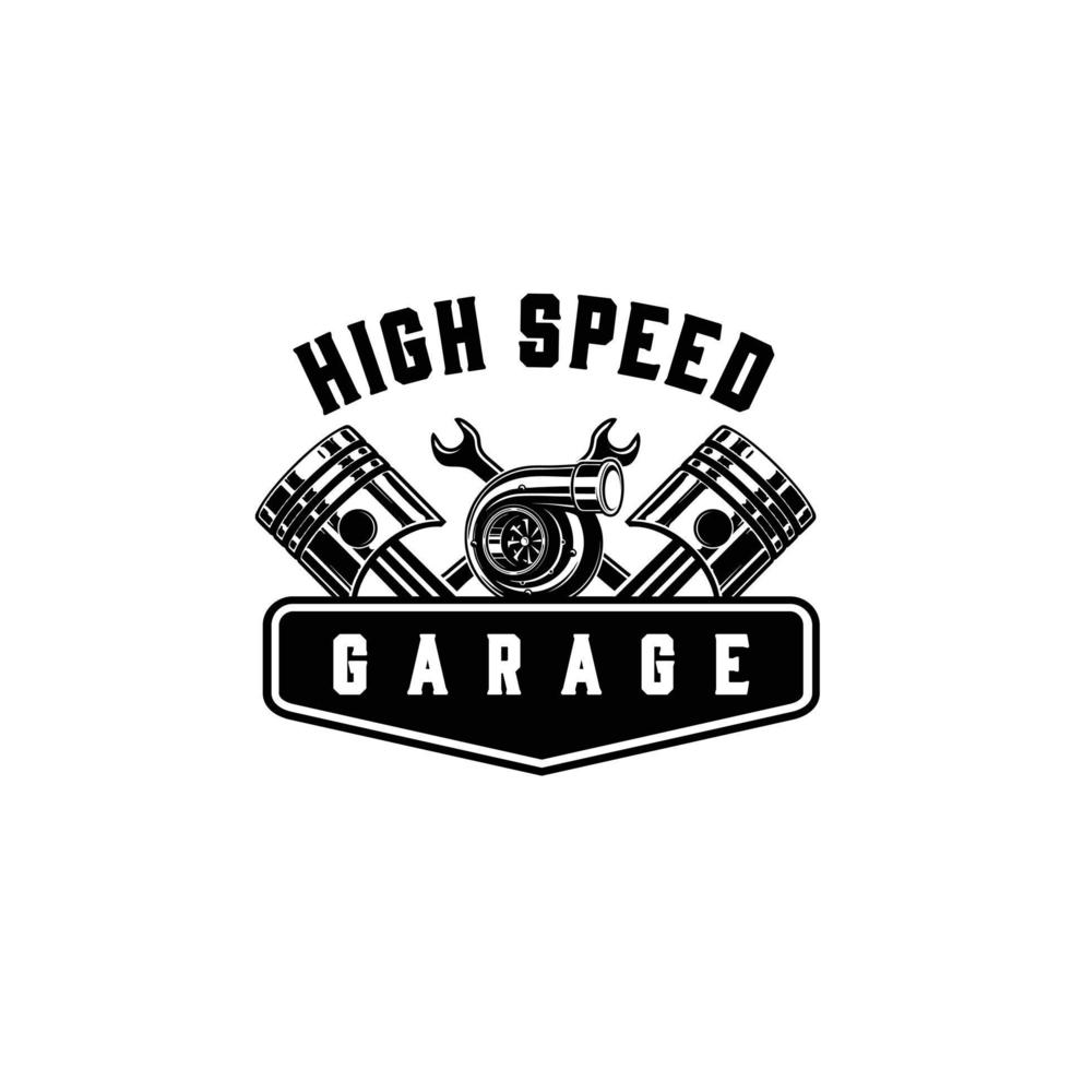 High speed garage illustration vector