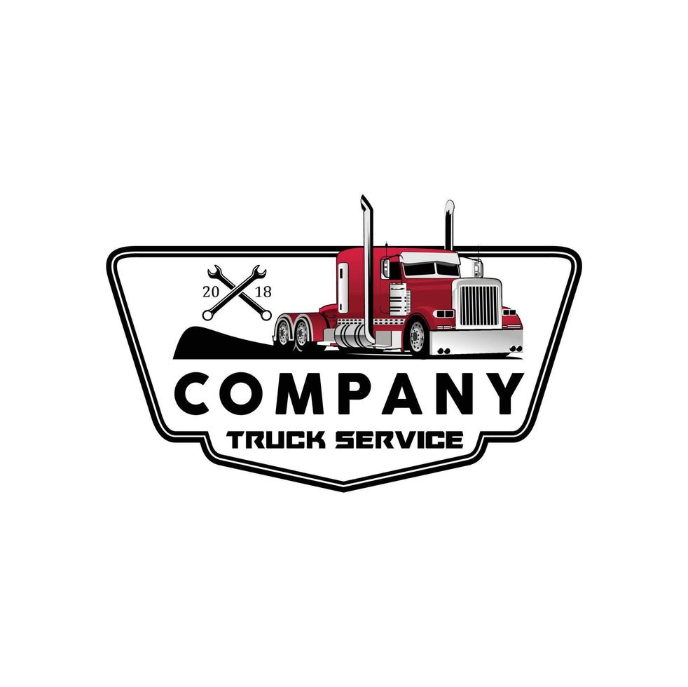 Modern badge truck service illustration vector