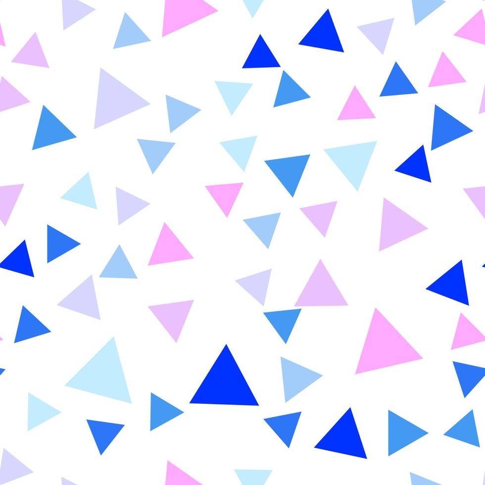 Geometric seamless pattern of blue and pink triangles for textile, paper and other surfaces vector