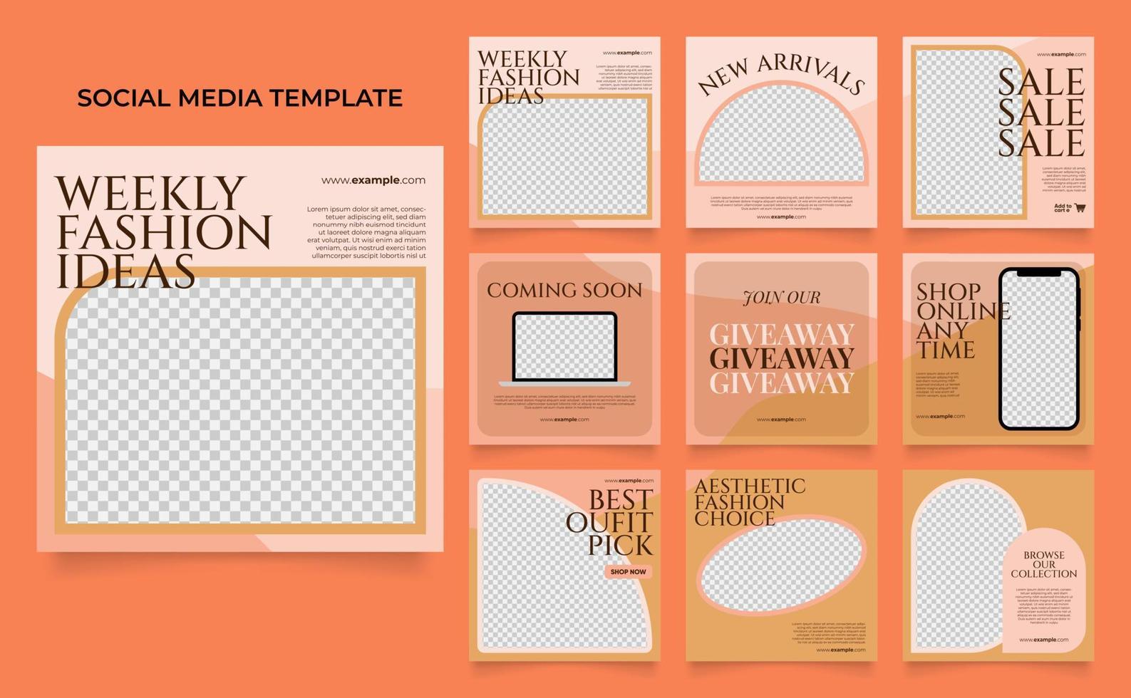 social media template banner fashion sale promotion vector