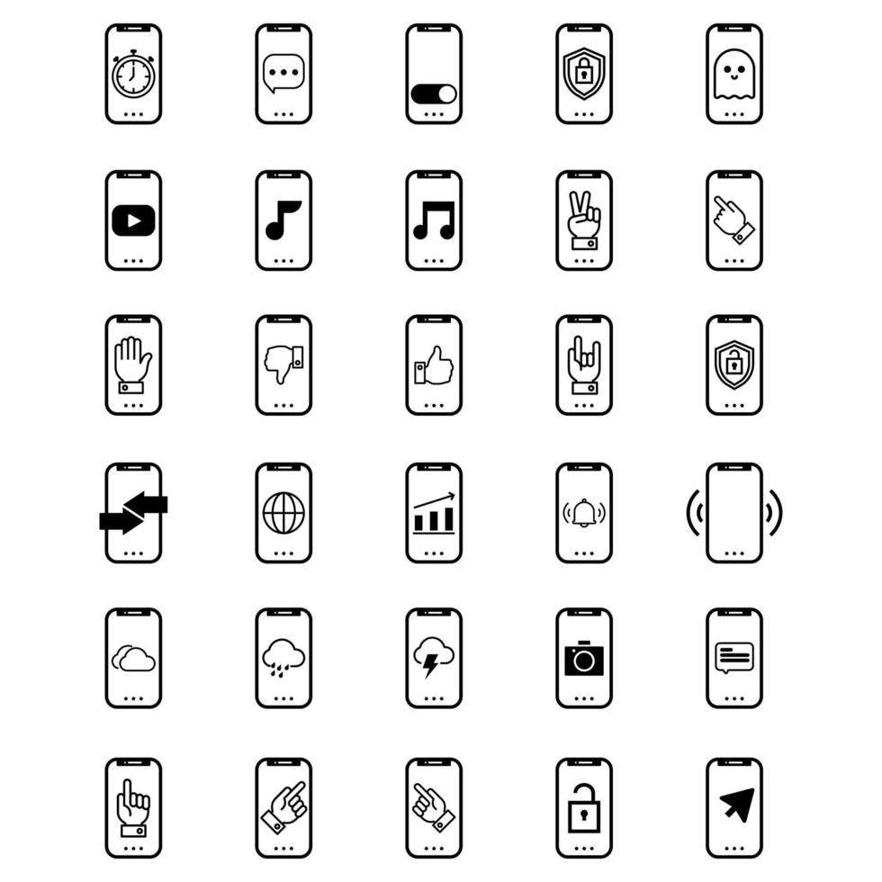Icon Set Mobile design vector