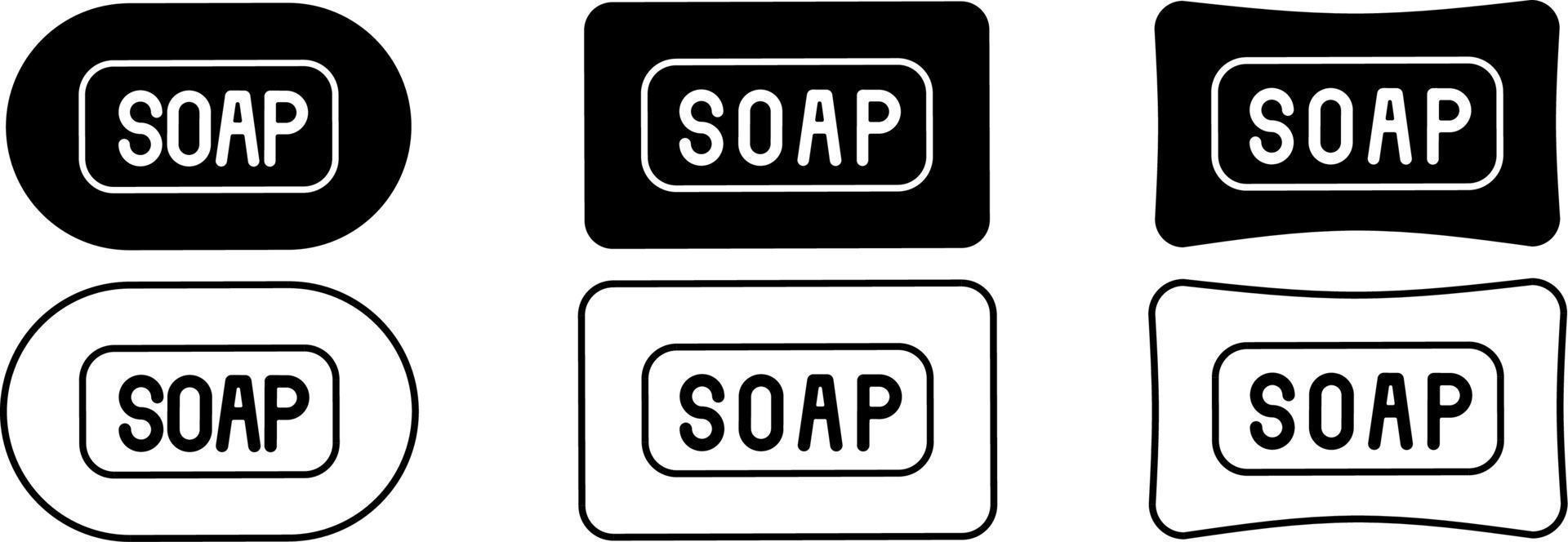 outline silhouette soap icon set isolated on white background vector
