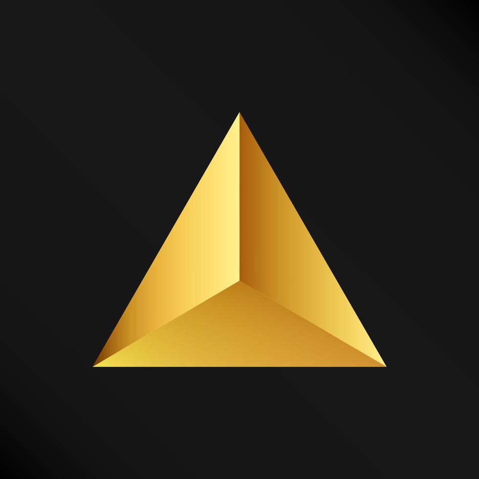 Blank Shiny Gold Filled Triangle Shape vector