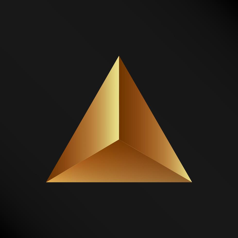 Blank Shiny Bronze Filled Triangle Shape vector