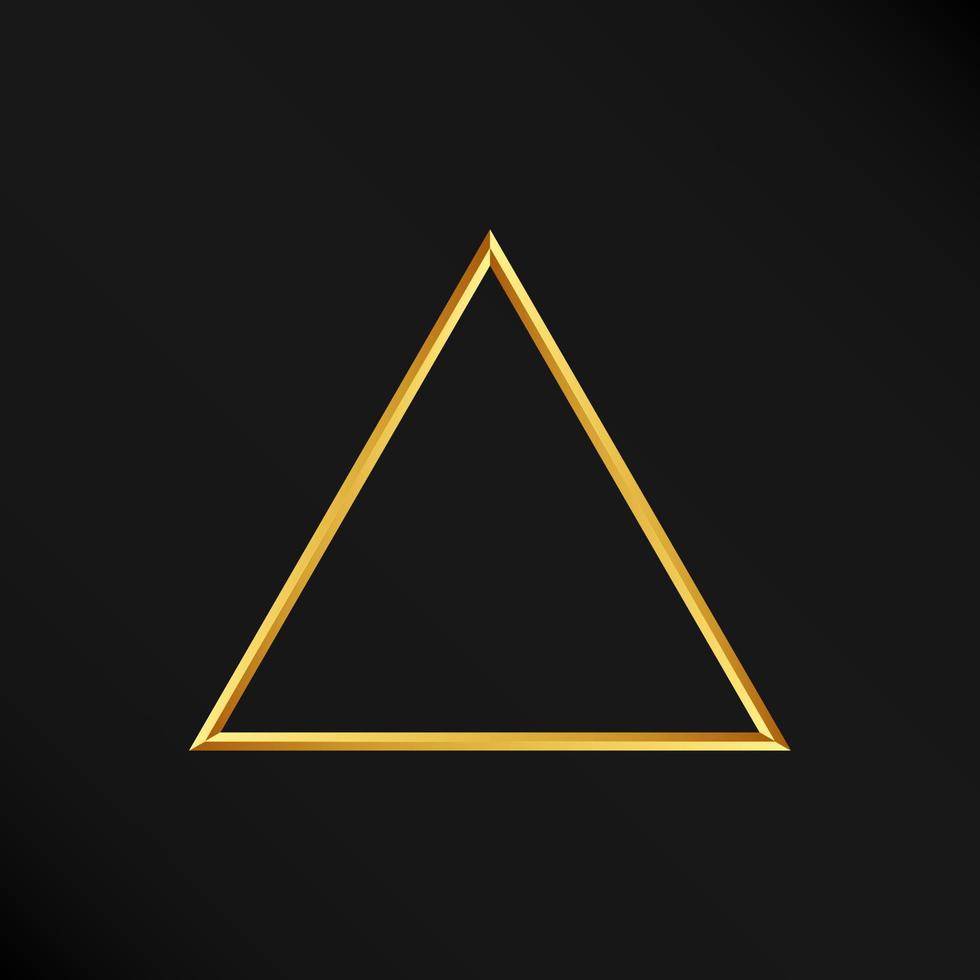 Blank Shiny Gold Lined Triangle Shape vector