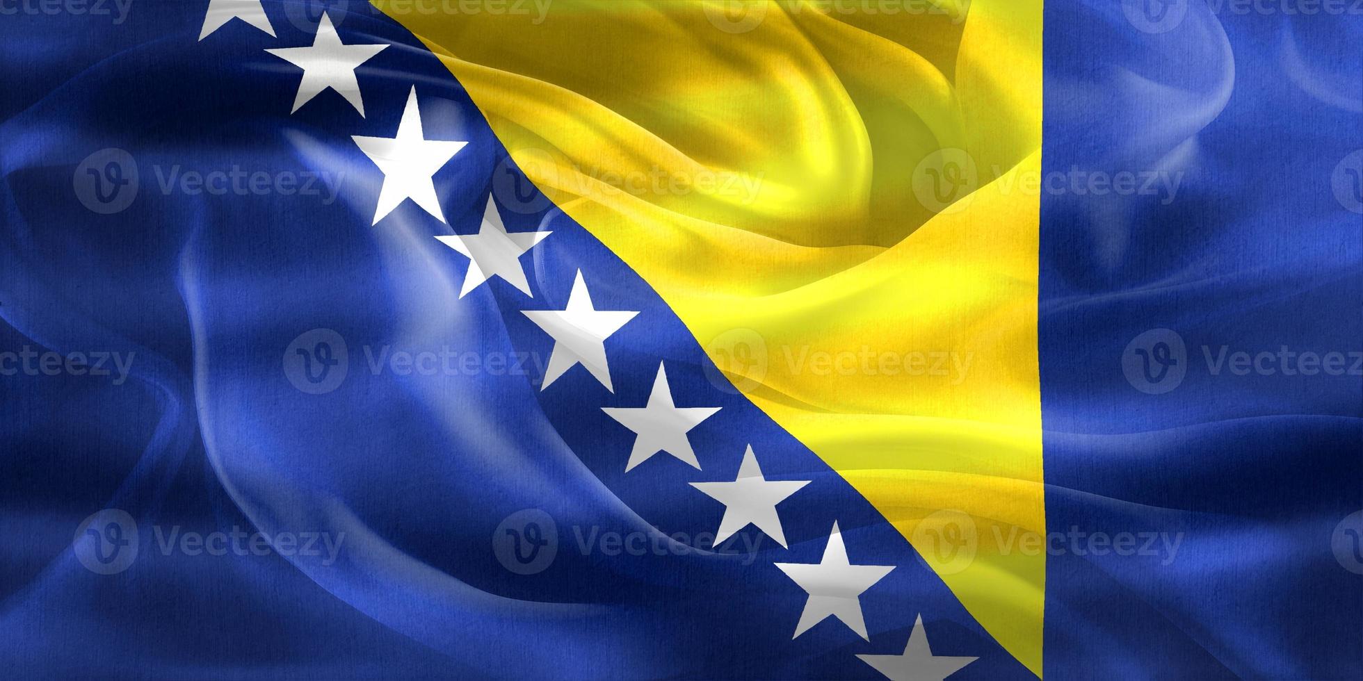 Bosnia and Herzegovina flag - realistic waving fabric flag photo