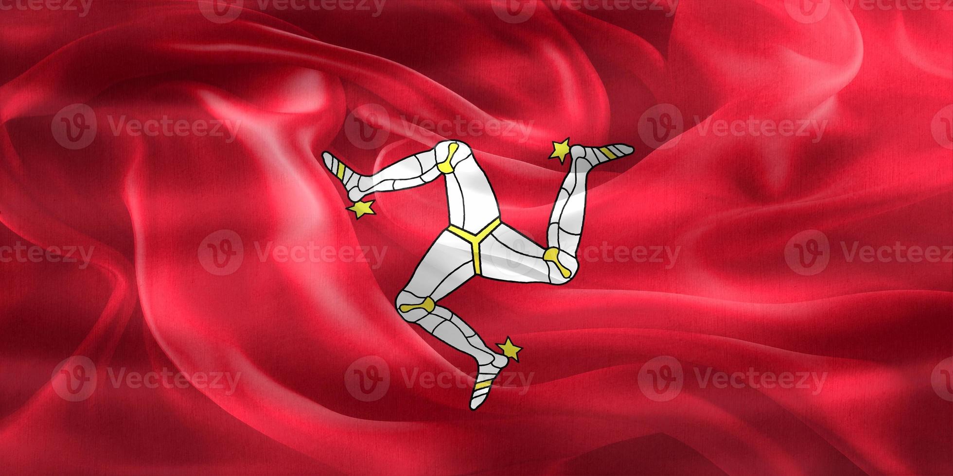 3D-Illustration of a Isle of Man flag - realistic waving fabric flag photo