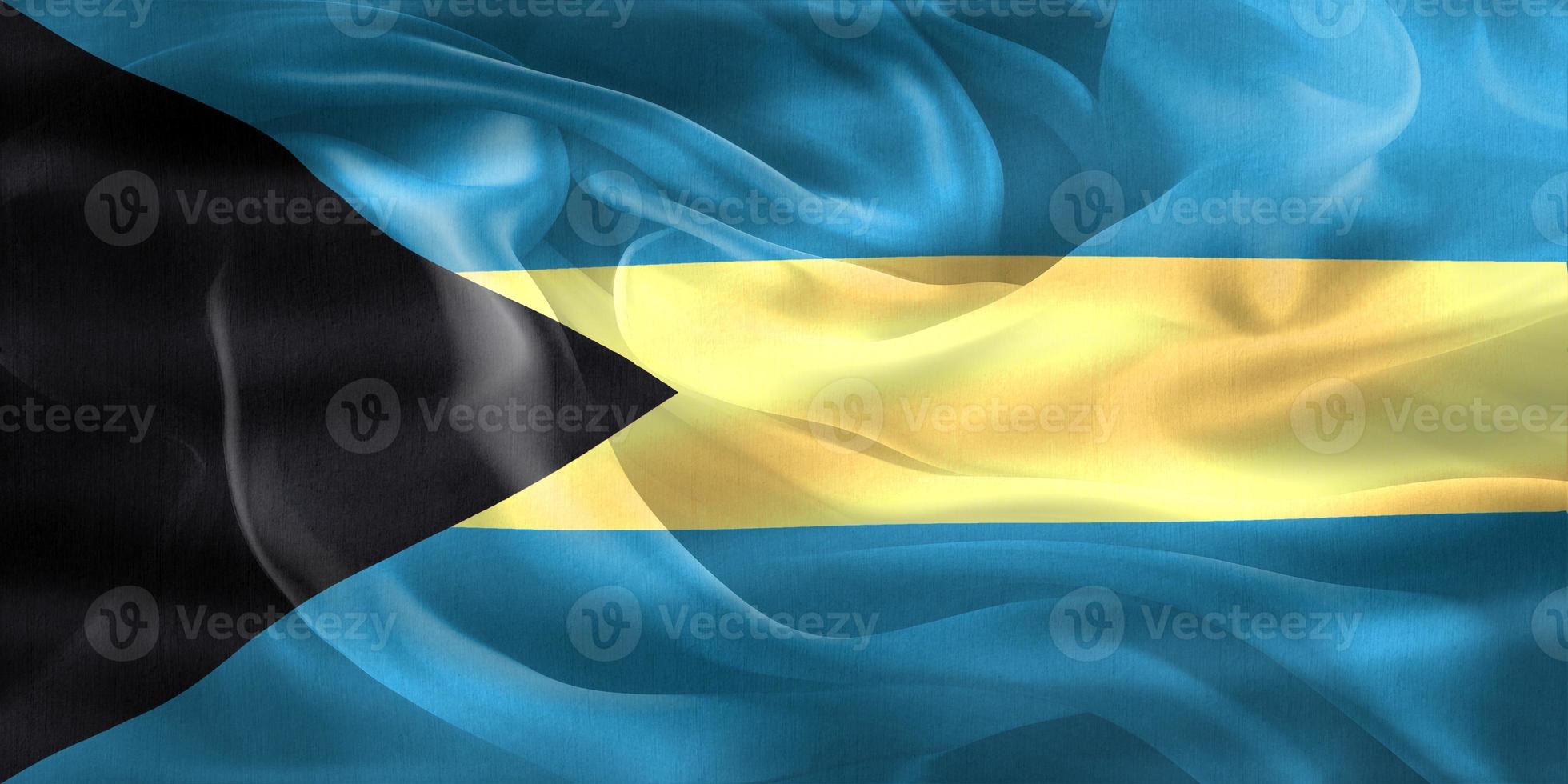 Bahamas flag - realistic waving fabric flag photo