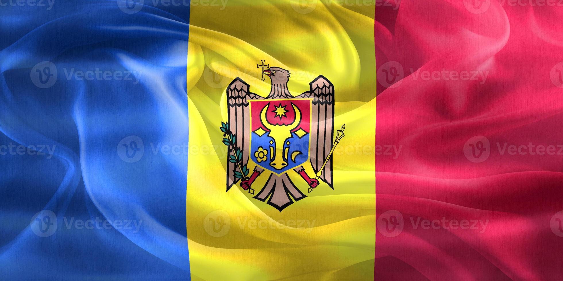 3D-Illustration of a Moldova flag - realistic waving fabric flag photo