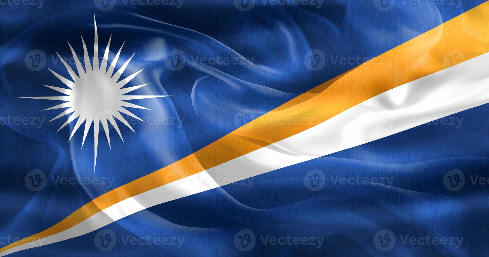 3D-Illustration of a Marshall Islands flag - realistic waving fabric flag photo