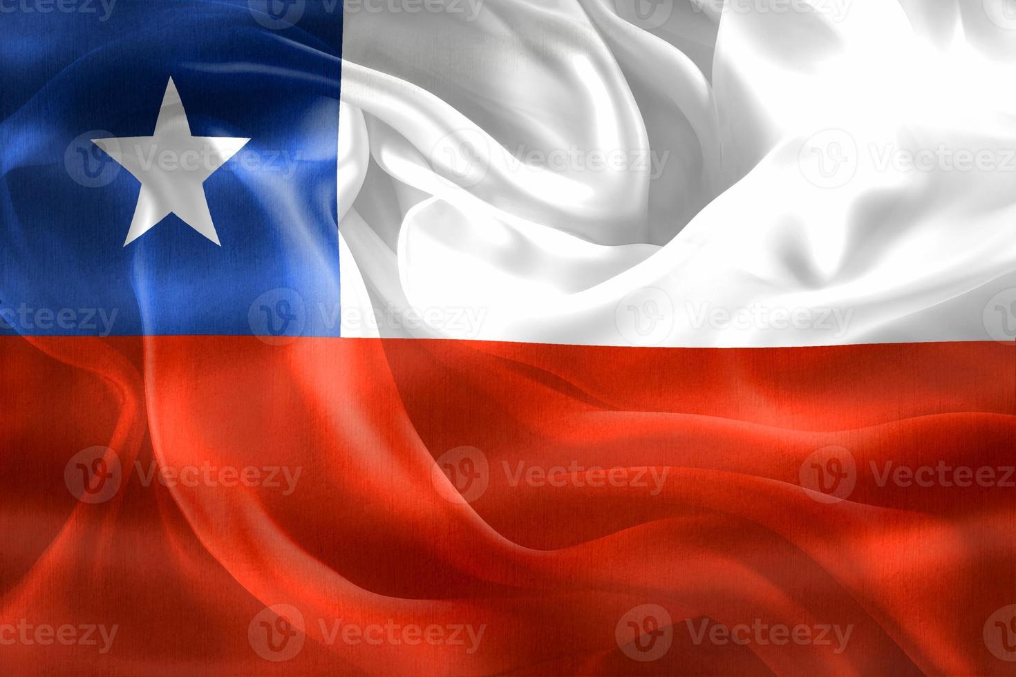 Chile flag - realistic waving fabric flag photo