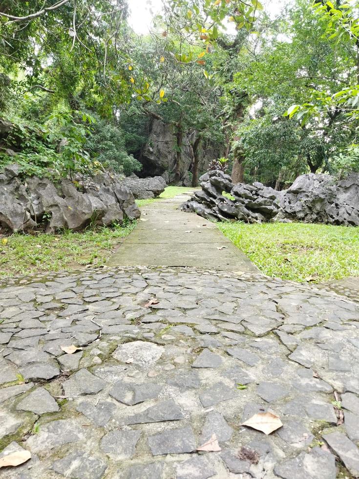 Stone made of nature at isolated environment photo