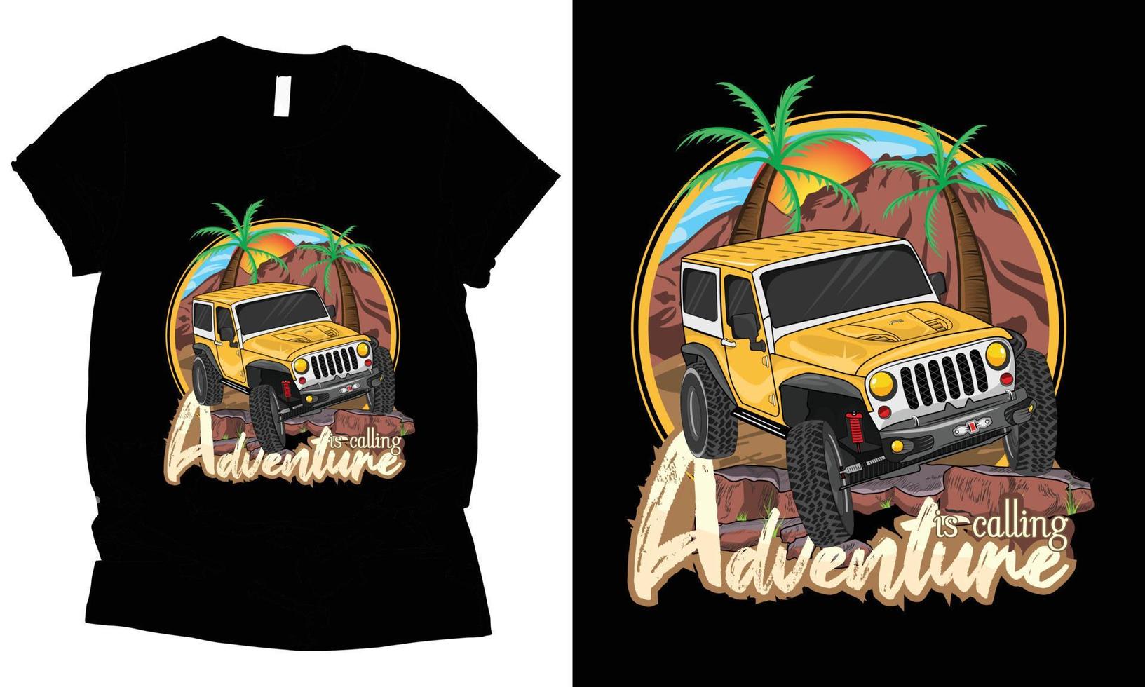 Adventure is calling t-shirt design. vector