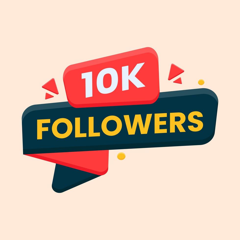 social media 10k follower celebration banner vector
