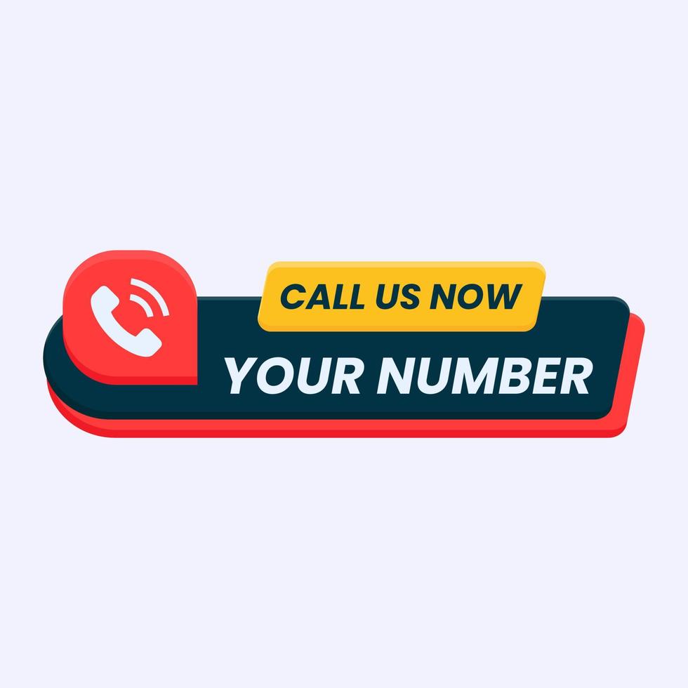 call us now button logo sign and symbol vector with Phone number