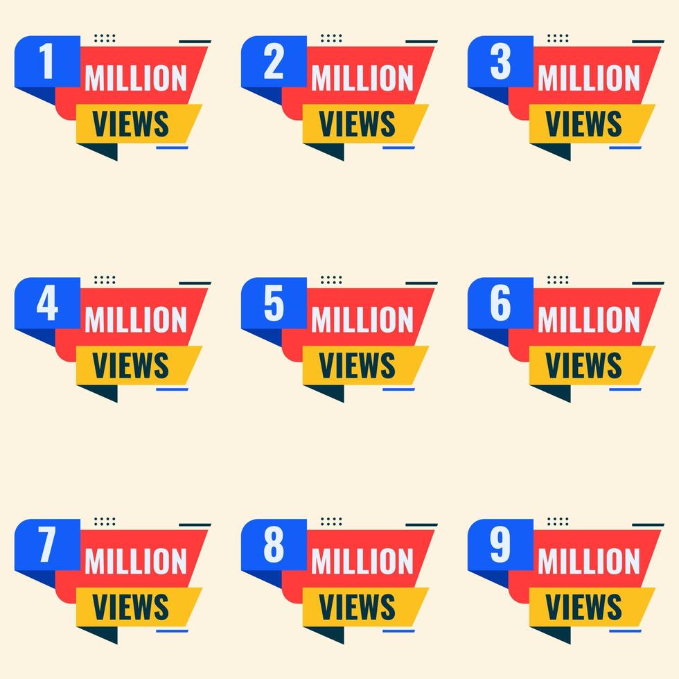 million views celebration background design banner vector