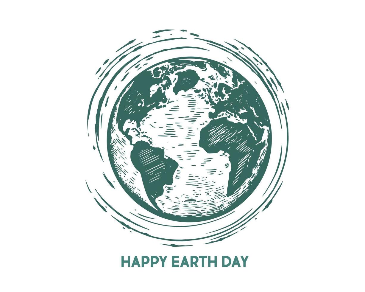 Happy Earth Day, Hand drawn style. Vector illustrations.