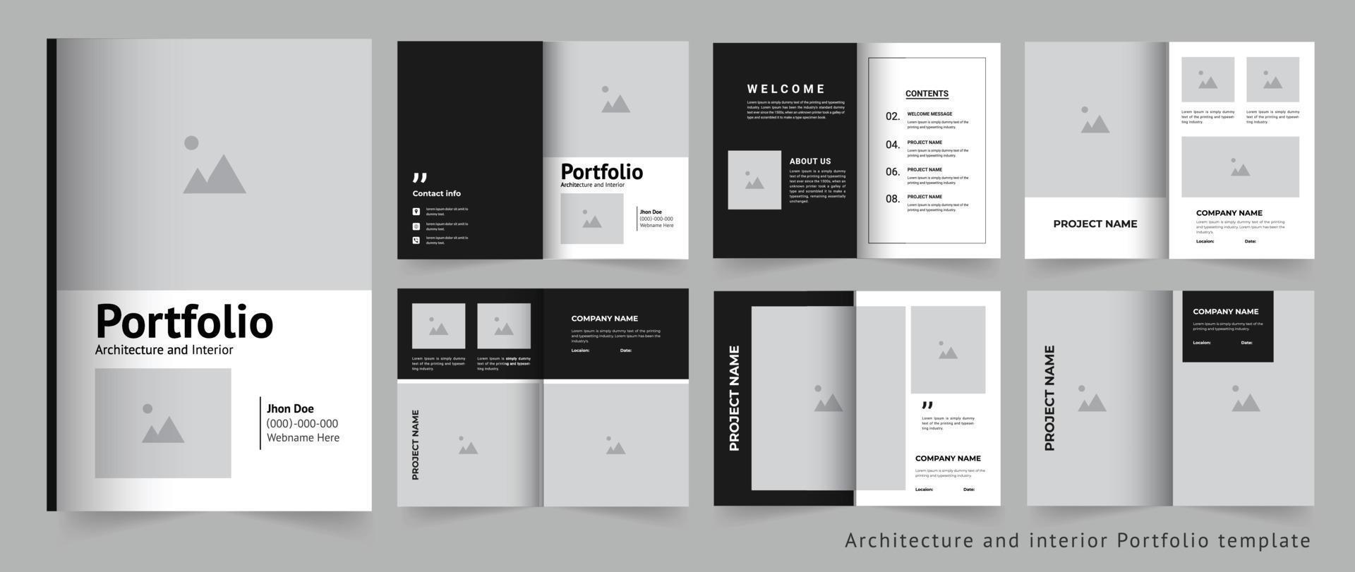 Architect portfolio or interior portfolio or project portfolio design template vector