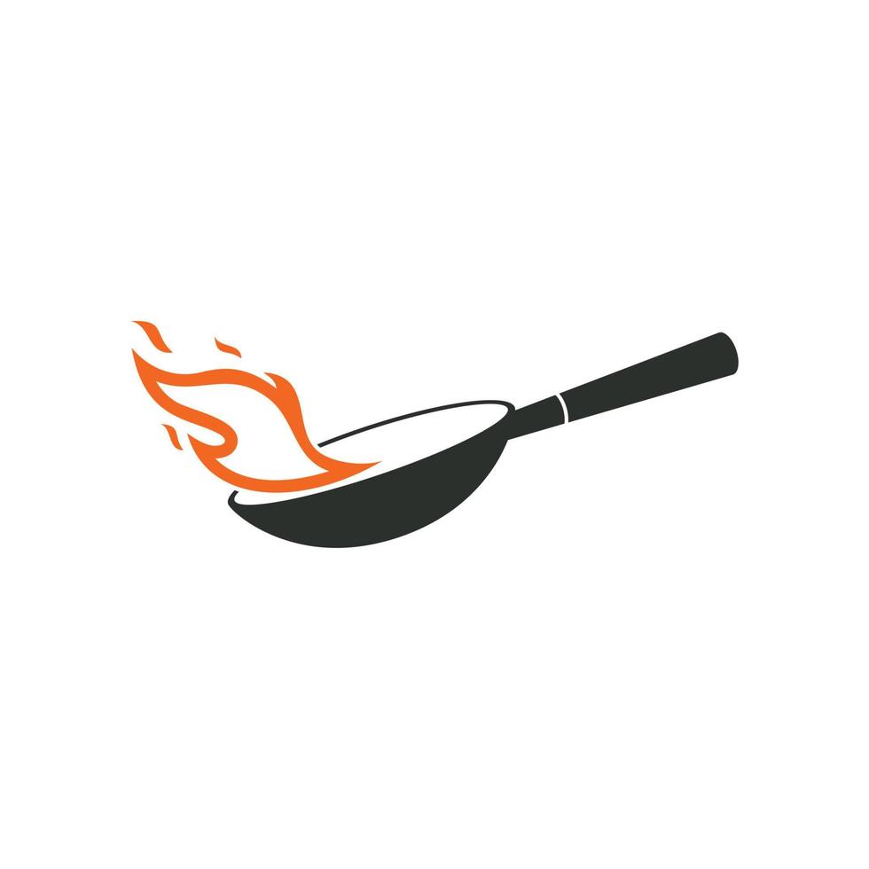 Frying pan icon. frying pan illustration isolated on a white background. logo for chef vector