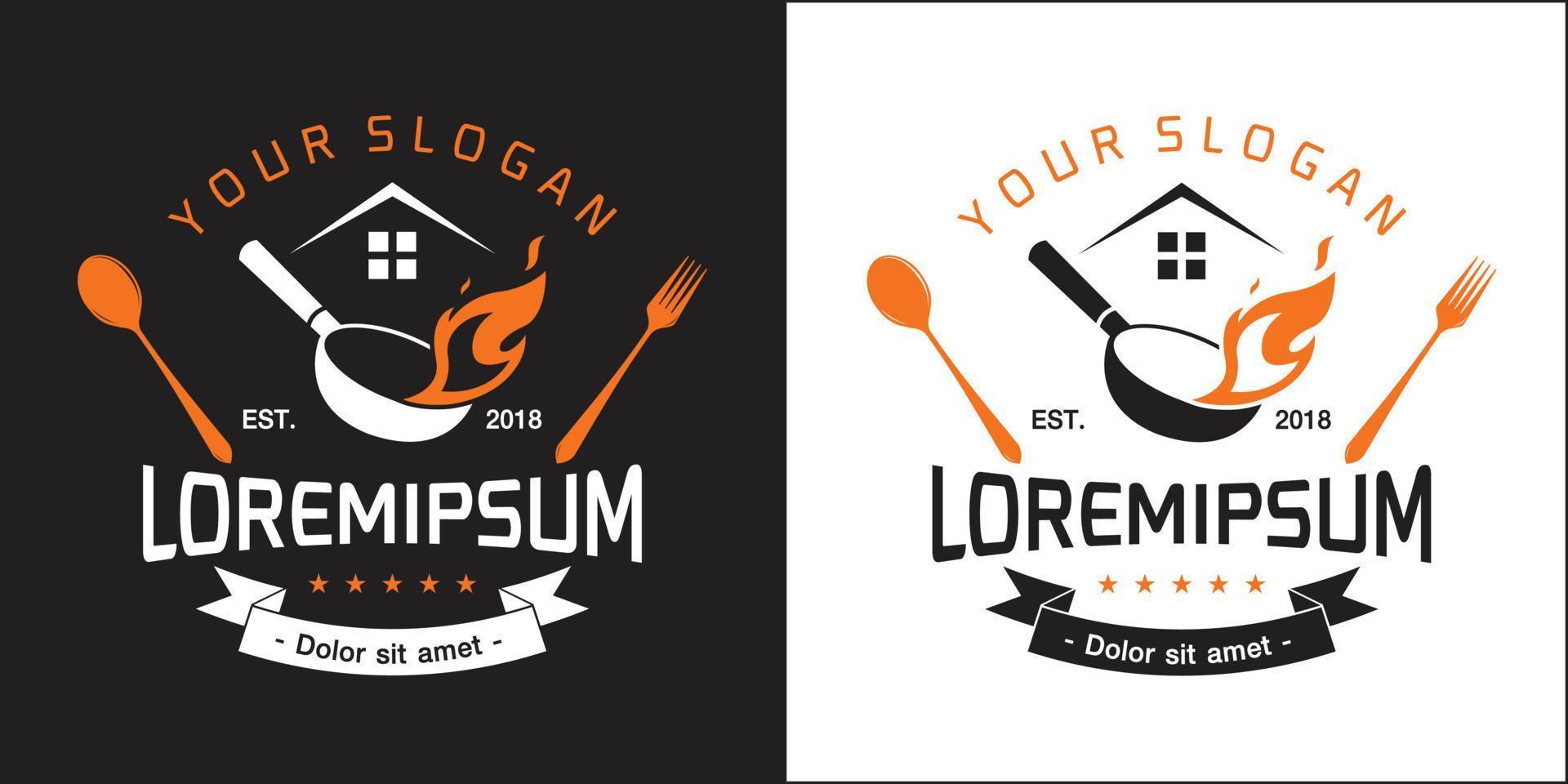 Professional chef or kitchen chef hat logo isolated template.Logo for business,home cook and restaurant chef vector