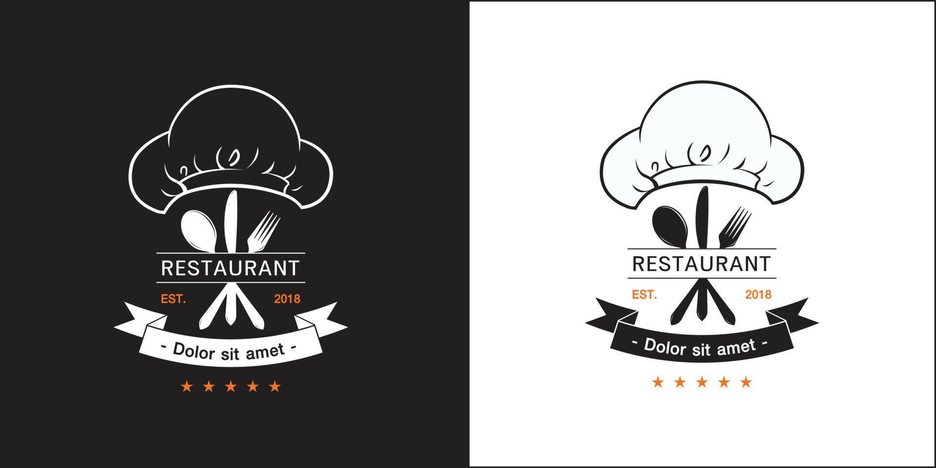 Professional chef or kitchen chef hat logo isolated template.Logo for business,home cook and restaurant chef vector