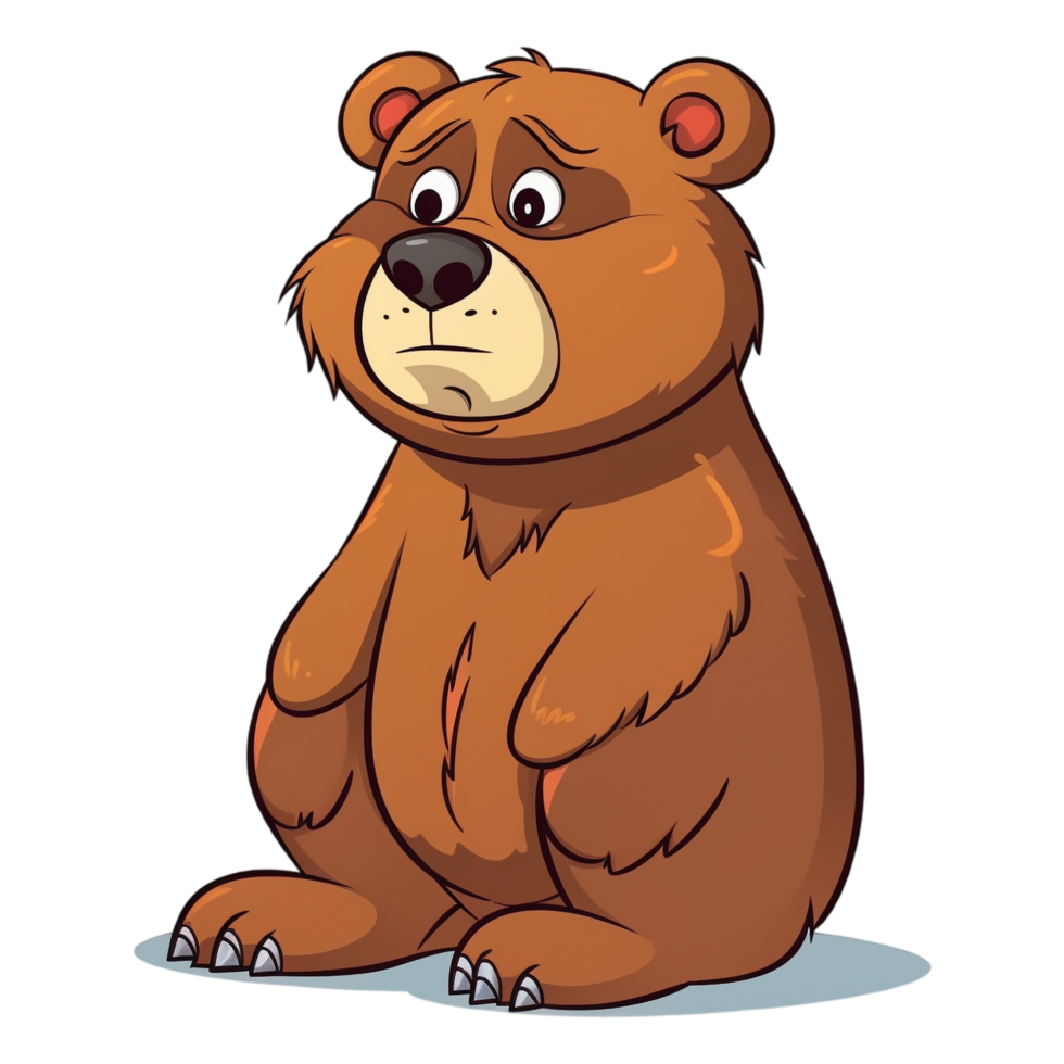 desenho animado Castanho Urso ai generativo png