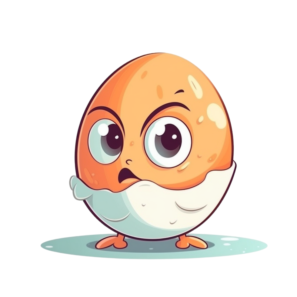 Cartoon funny Egg AI Generative png