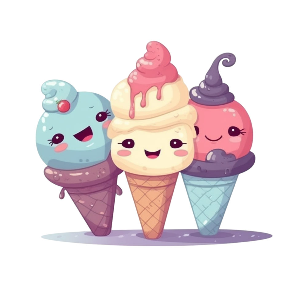 Cartoon Ice cream AI Generative png