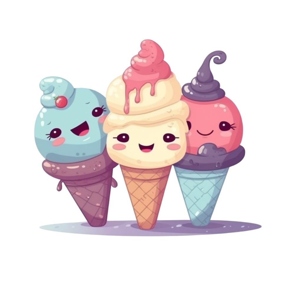 dessin animé la glace crème ai génératif png