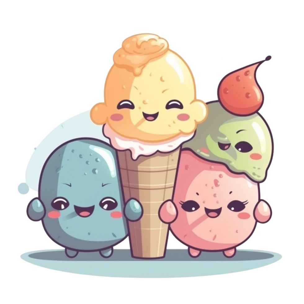 Cartoon Ice cream AI Generative png