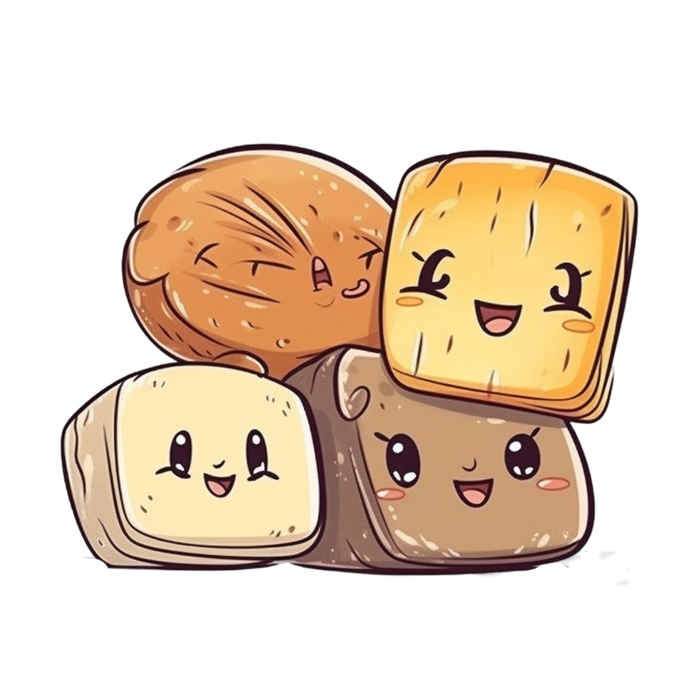 Cartoon Bread AI Generative png