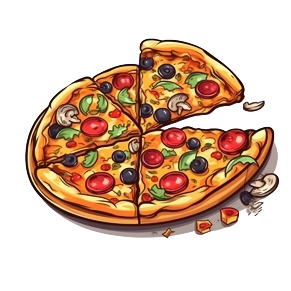 Cartoon Pizza AI Generative png