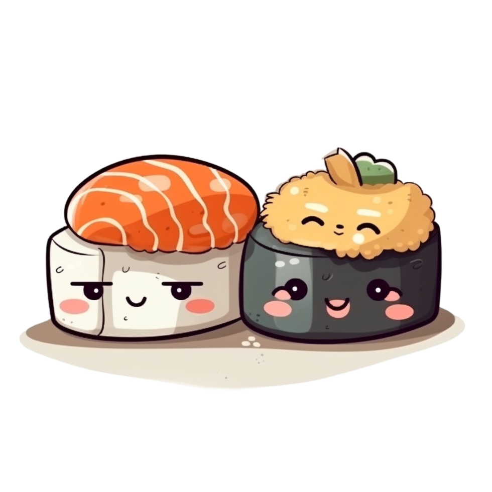 cartoon sushi AI Generative png