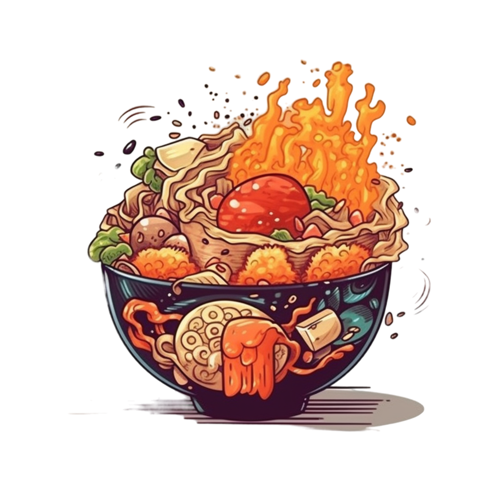 Ramen Karikatur ai generativ png