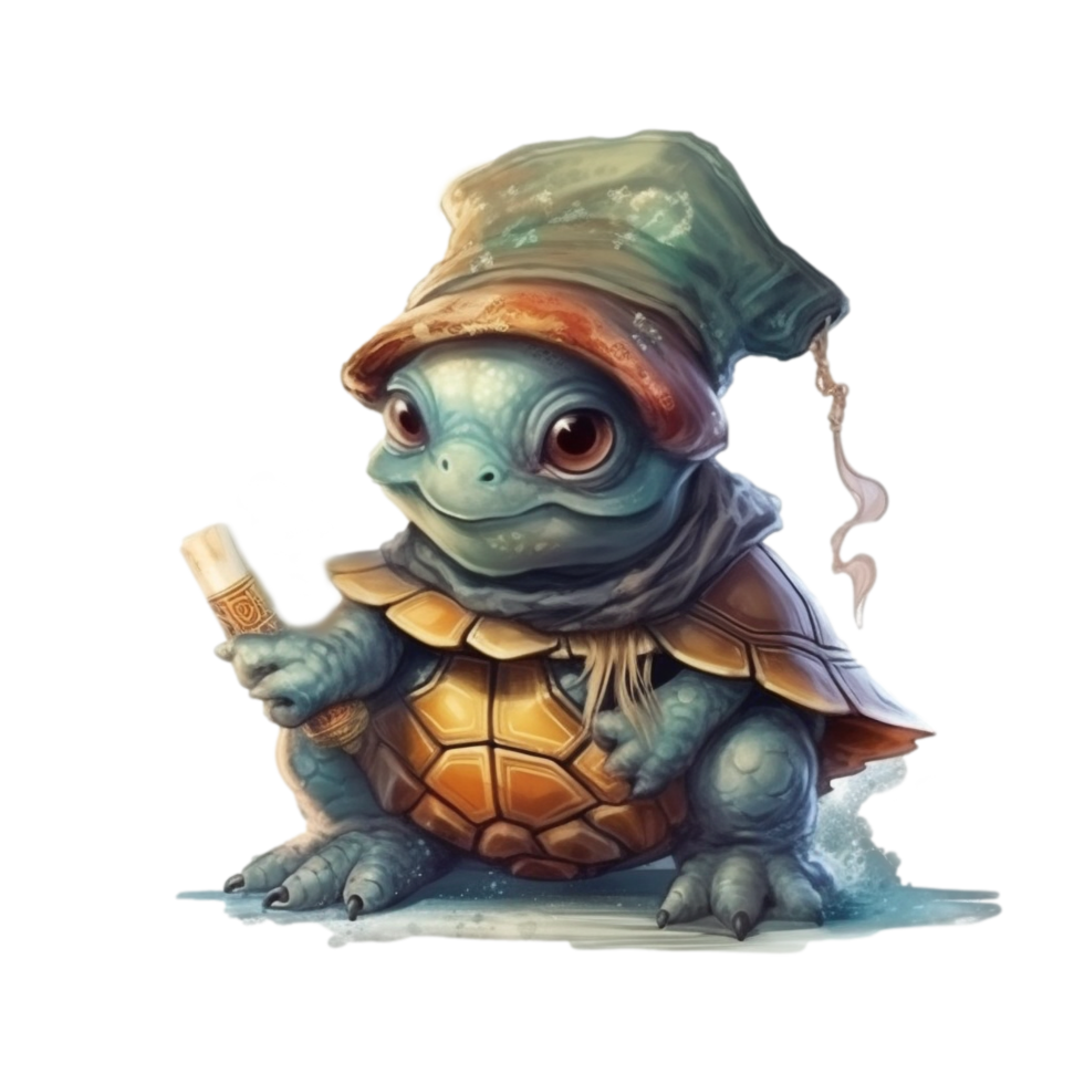 Magical Fantasy baby Turtle AI Generative png