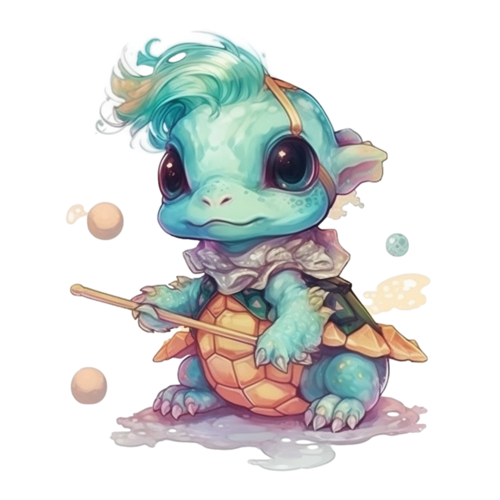 Girl Baby Turtle AI Generative png