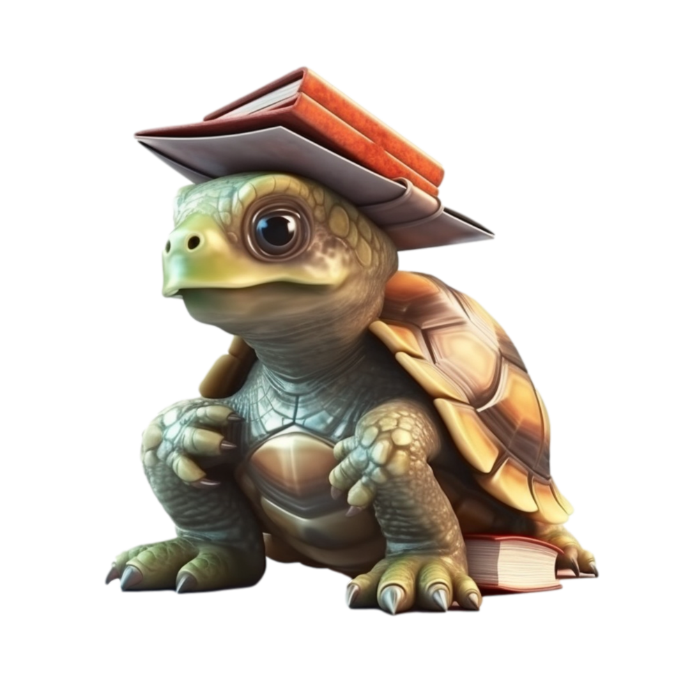 School Baby Turtle AI Generative png
