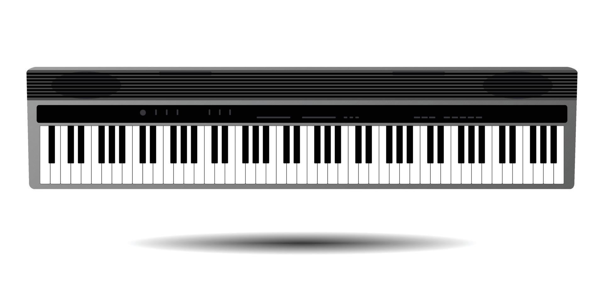 piano teclado parte superior vista. realista piano llaves. música instrumento. musical antecedentes. plano estilo vector ilustración