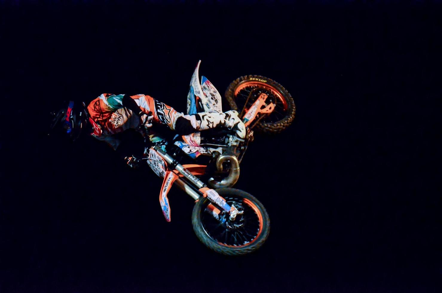 motocross moto y quads estilo libre espectáculo en norte Italia, septiembre, 2014 foto