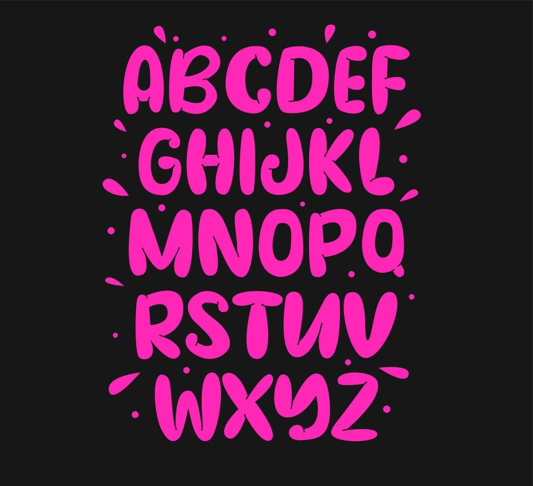 Pink bubble font vector