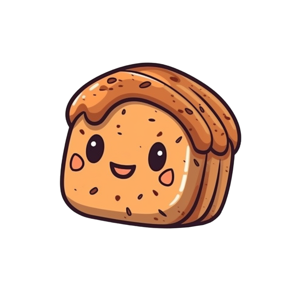 Cartoon Bread AI Generative png