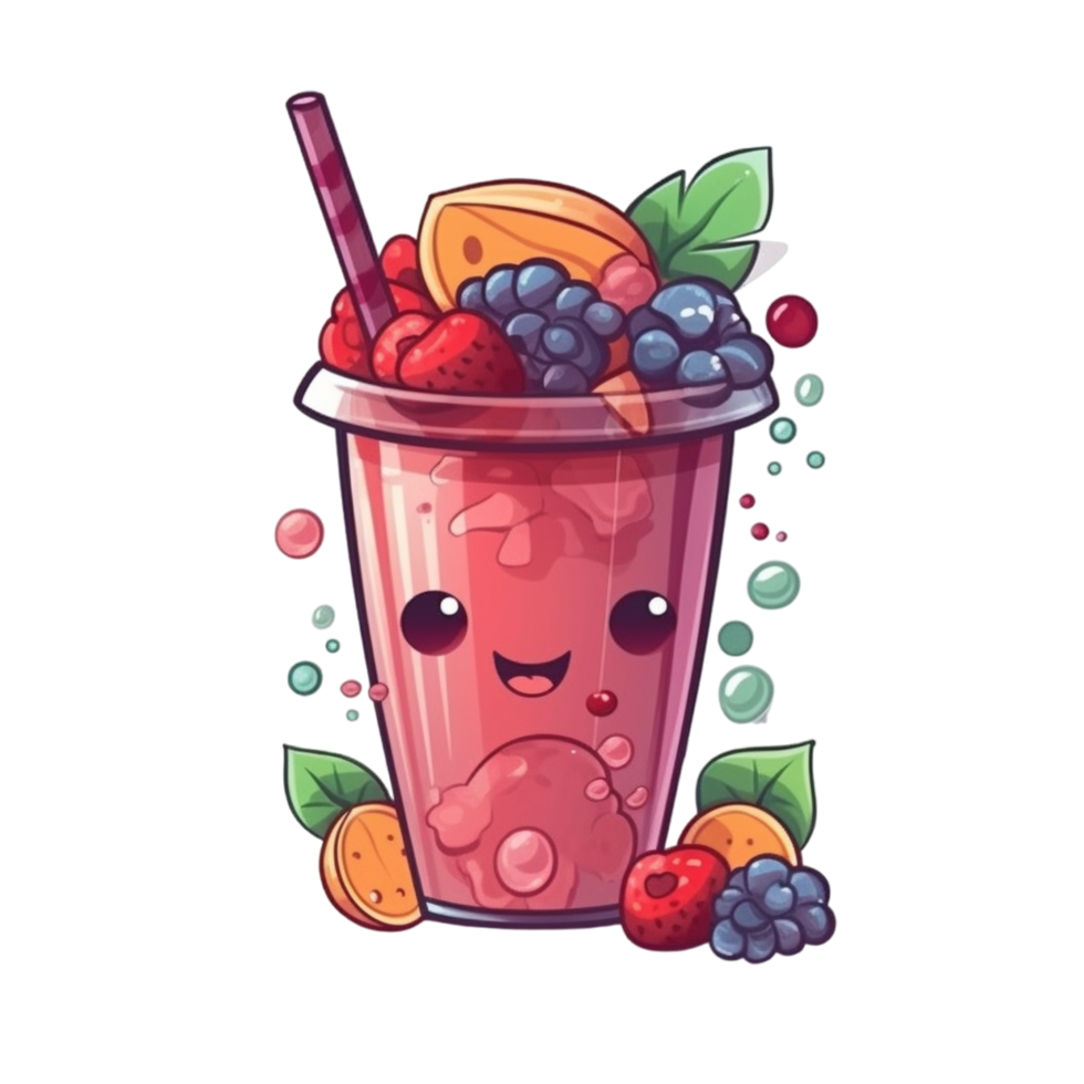 tecknad serie smoothie ai generativ png