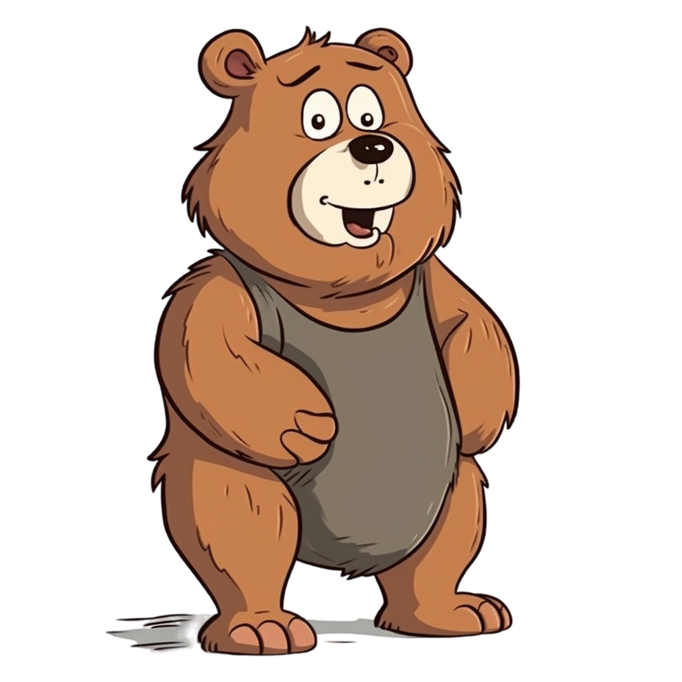 desenho animado Castanho Urso ai generativo png