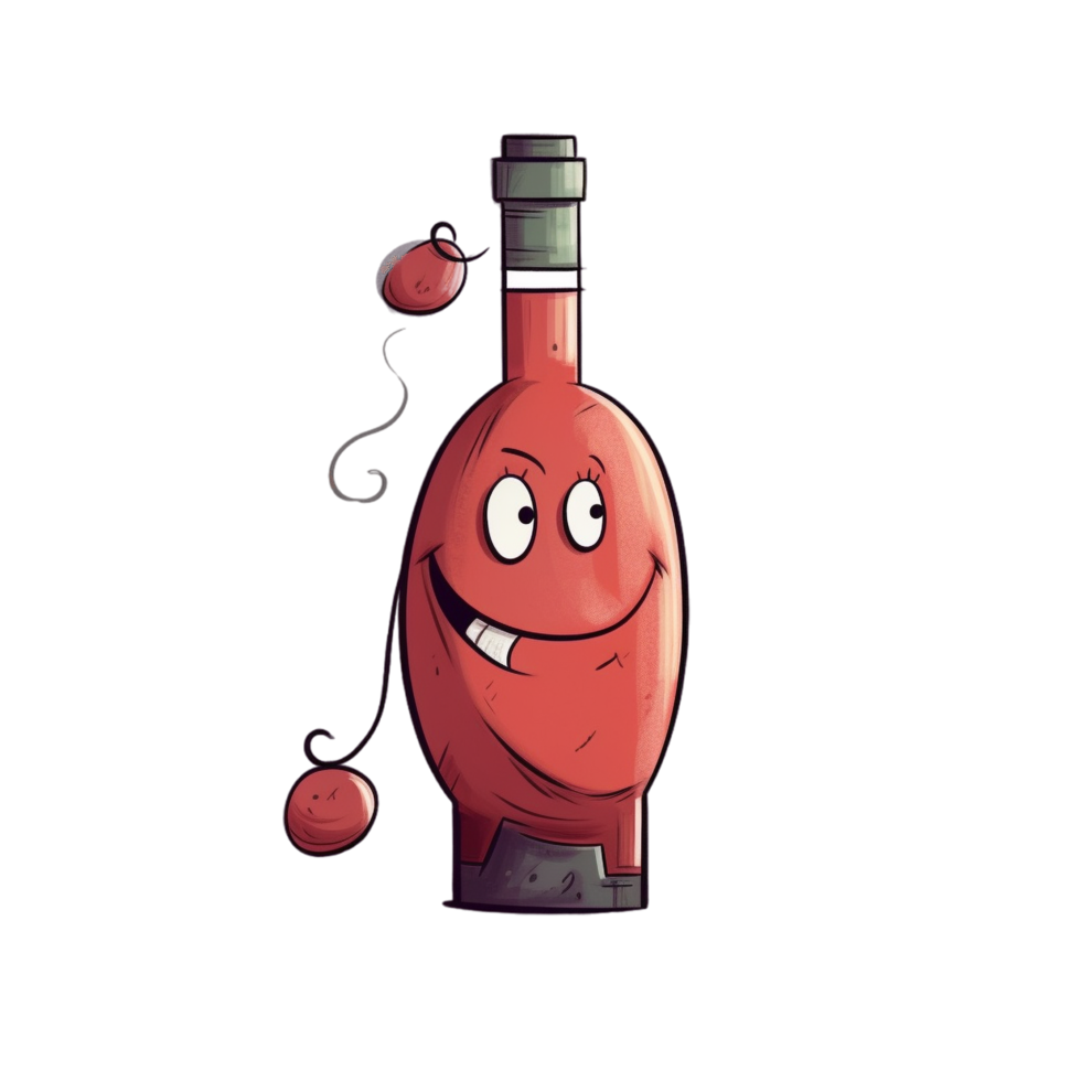 Cartoon Wine AI Generative png