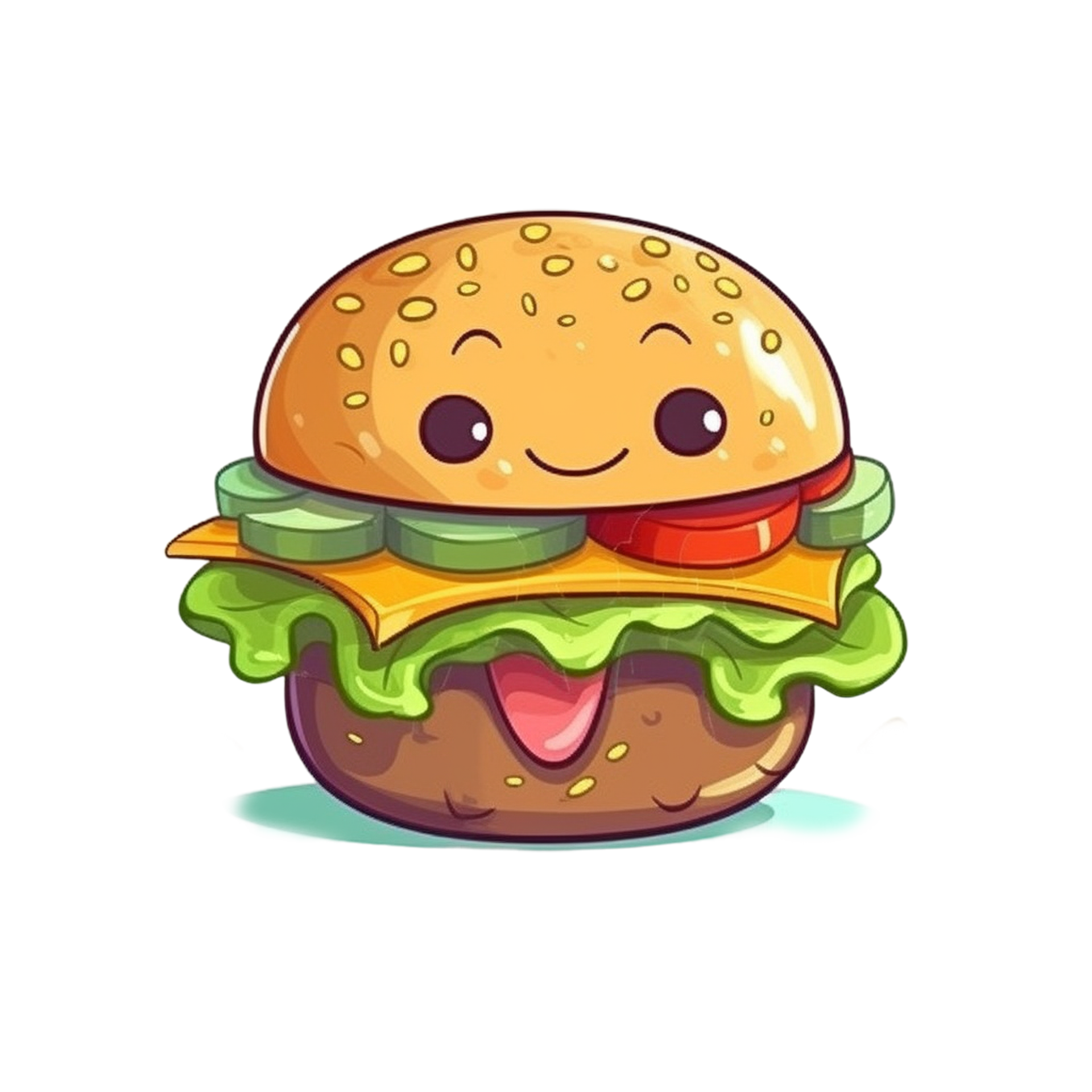 Hamburger Cartoon AI Generative 23215384 PNG