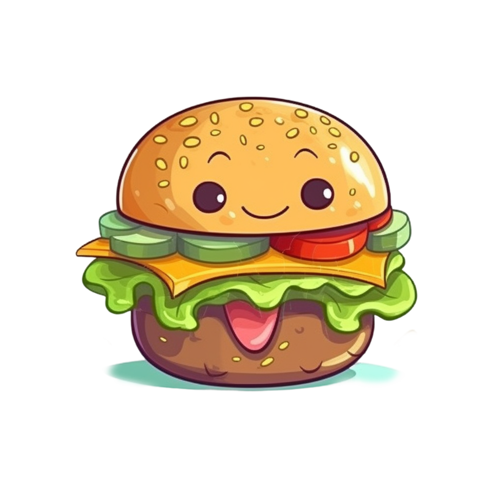 Hamburger Cartoon AI Generative 23215384 PNG